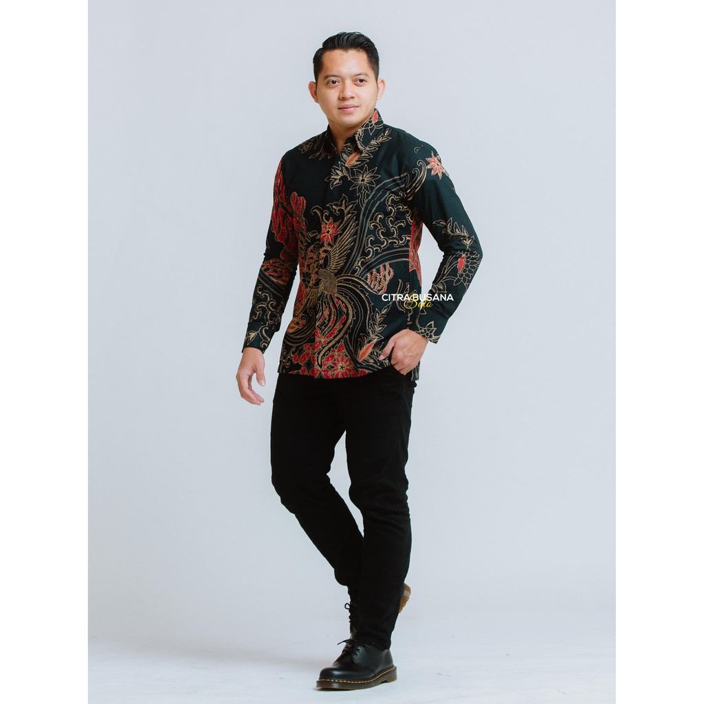 PEKSI SELING MERAH Kemeja Batik Pria Lengan Panjang Full Furing Bahan Katun Primisima