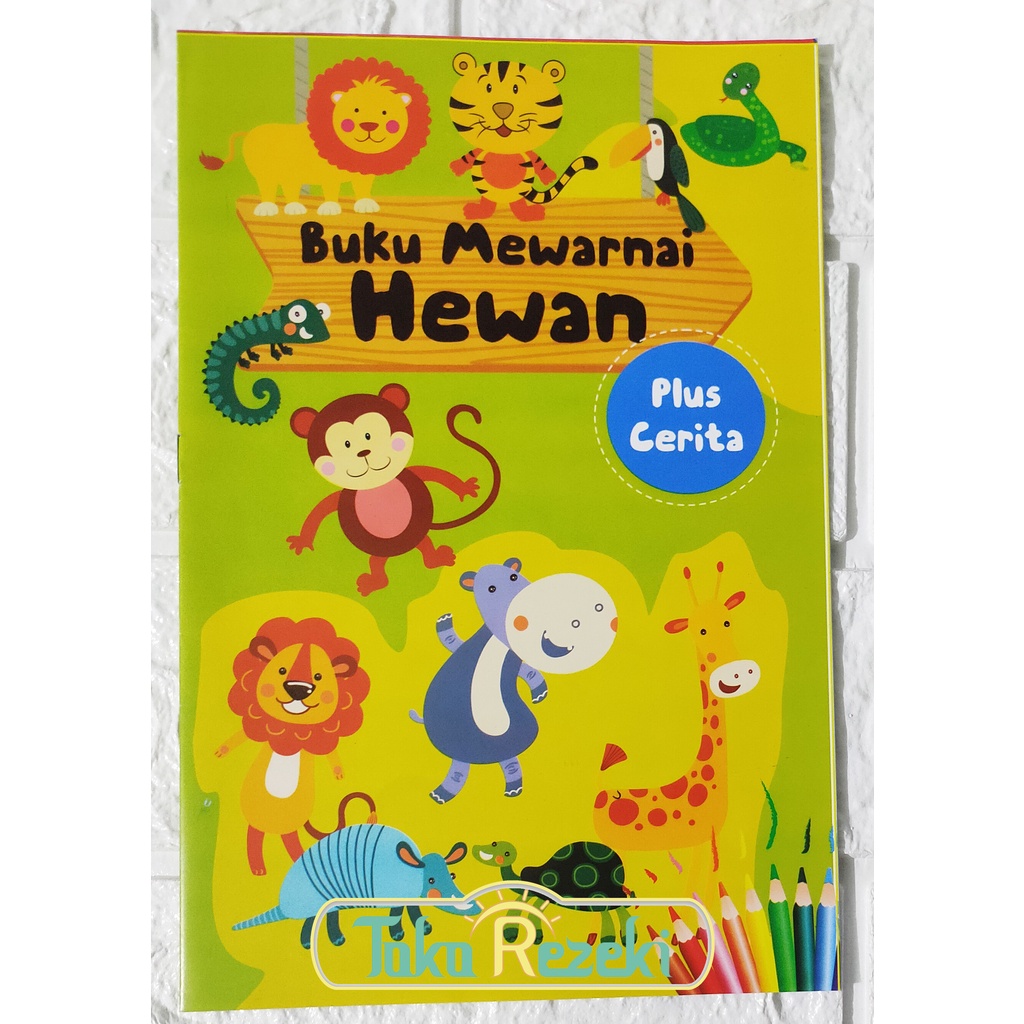 Buku Mewarnai Buah/hewan/transportasi Dan Belajar membaca cerita, Menulis, dan berhitung seri 1-Hewan&Cerita