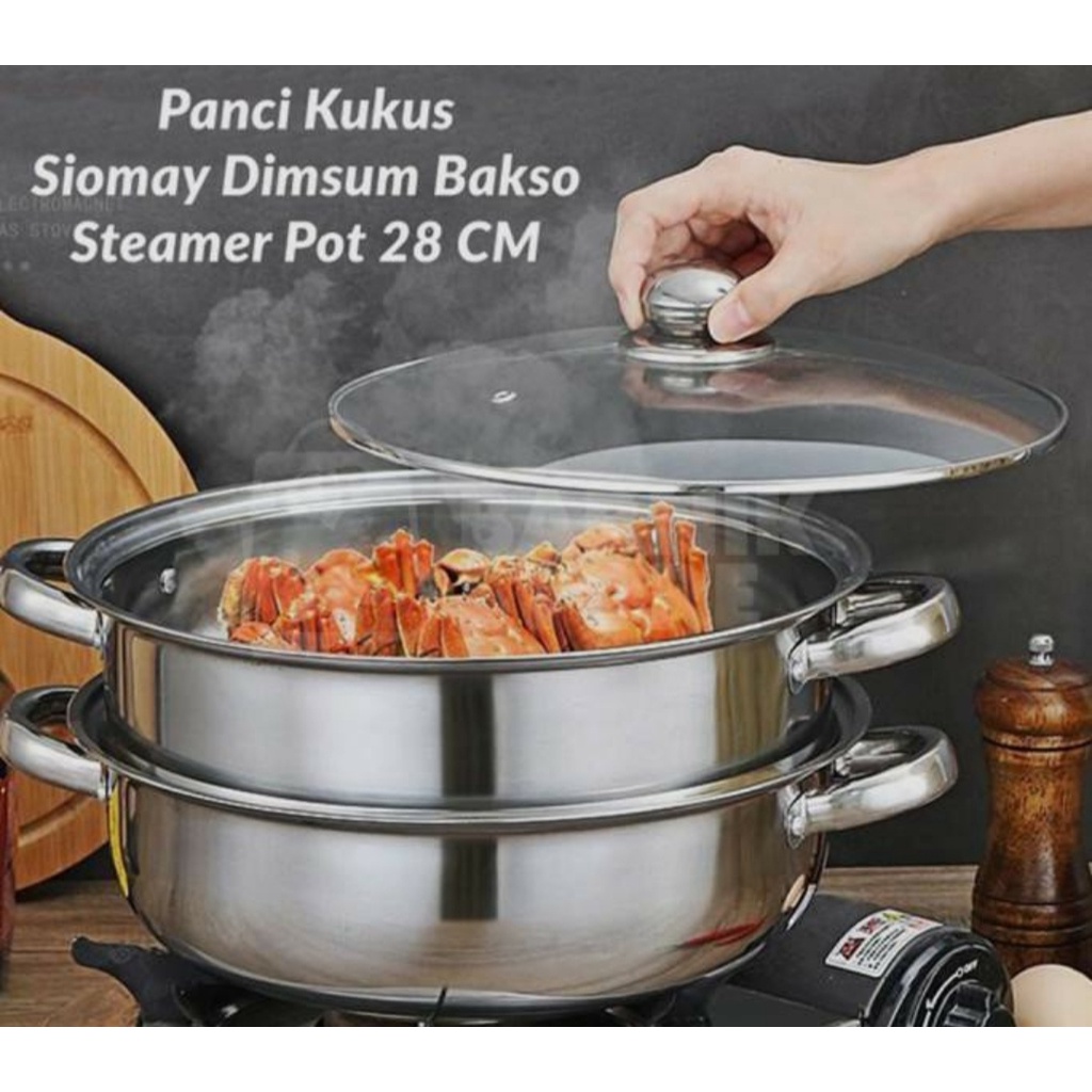 Panci Kukus/Panci Somay/Panci Steamer/Panci Kukus 2 Tingkat Murah