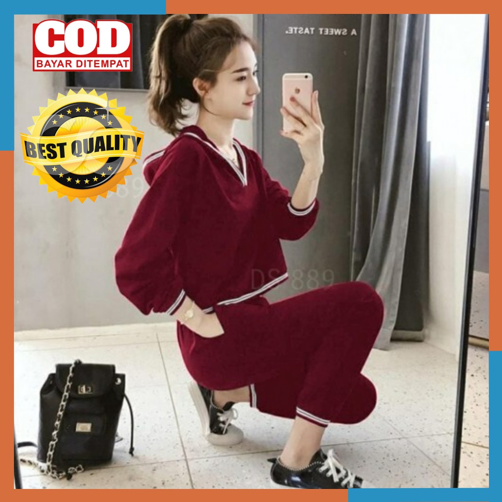 stelan wanita senam Baju olahraga joging kekinian / baju senam / setelan wanita