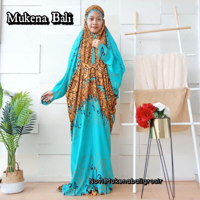 mukena terusan jumbo motif jodha bali