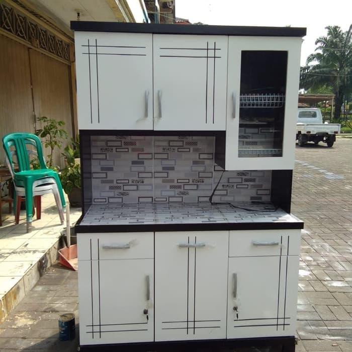 [ Perabot } 193E2745 Lemari dapur 3pintu putih - Ungu Furniture