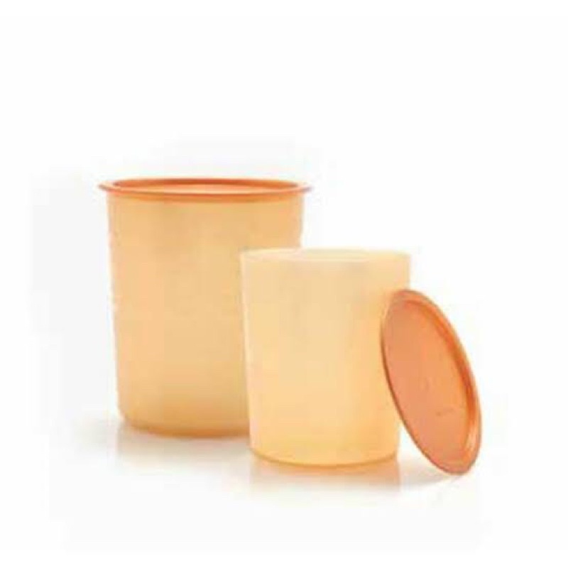 small mosaic canister tupperware gold