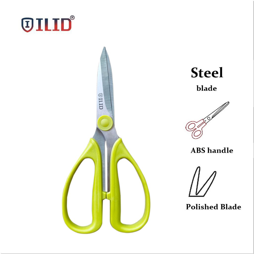 

ILID Gunting ABS Scissors stainless steel 185mm gagang simetris, ujung runcing IL-170407