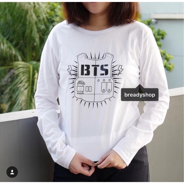 T Shirt Tumblr Tee Kaos  Wanita Lengan Panjang BTS  