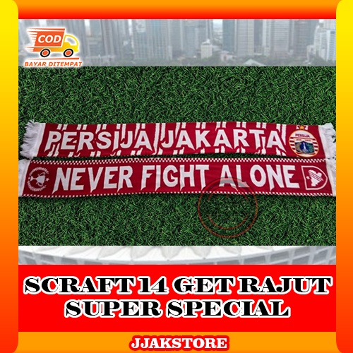 Syal Persija Jakarta Syal Jakmania Jakangel Persija The Jakmania Rajut Scraft Scarf Persija Jakarta 