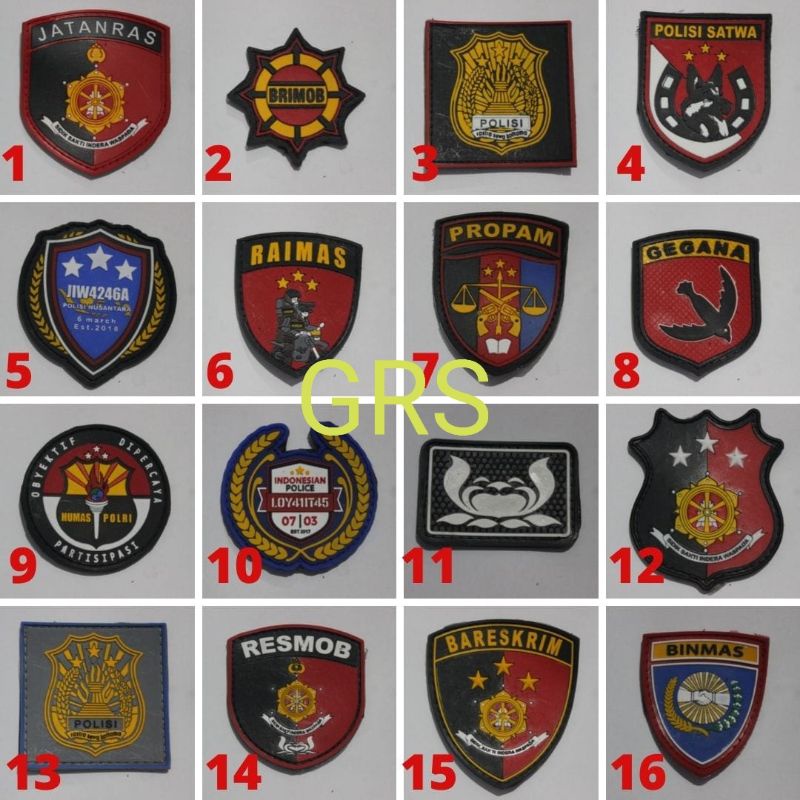 Patch rubber,emblem tempelan karet polisi