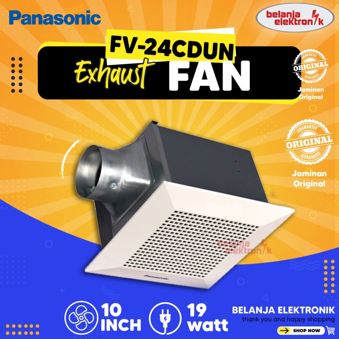 Jual Exhaust Fan Plafon Ceiling Cerobong Sirocco Panasonic Fv 24cdun