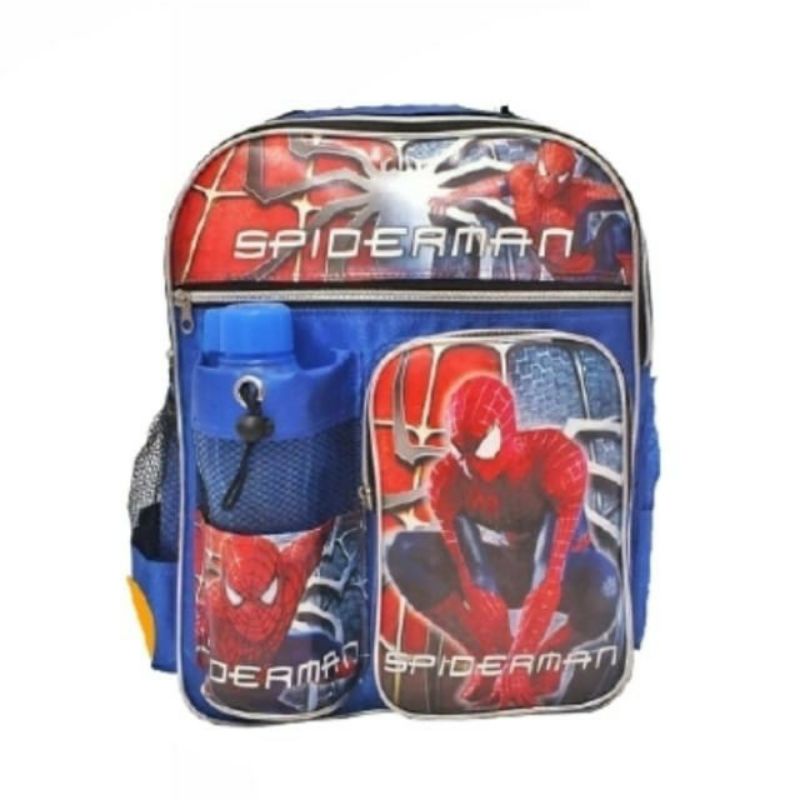 REALPICT Ransel anak Boboiboy/Spiderman gratis botol minuman