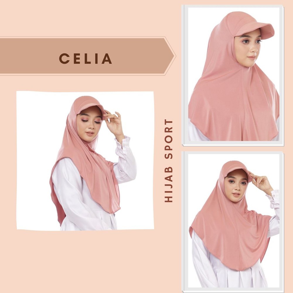 JILBAB SPORT/HIJAB SPORT TOPI/PASHMINA OVAL TOPI / JILBAB OLAHRAGA DENGAN TOPI CELIA