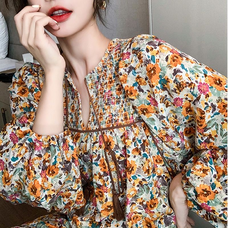 MDLV ~ M18D04 Montana Floral Babydoll Dress / Dress Flower Fashion