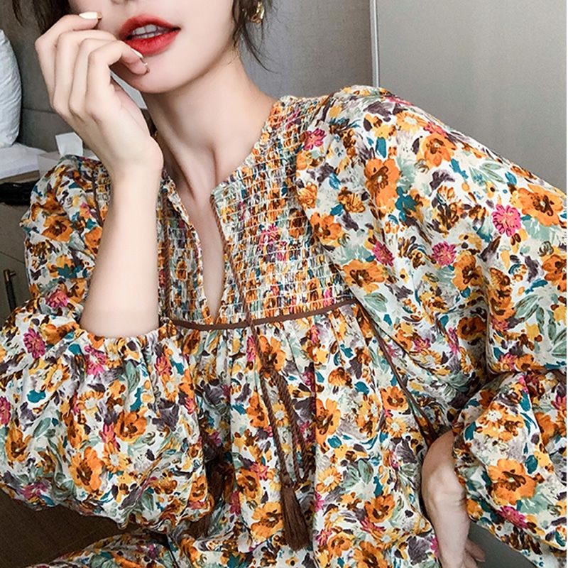 MDLV ~ 1804 Montana Floral Babydoll Dress Premium Dress Import Dress Flower Fashion Import