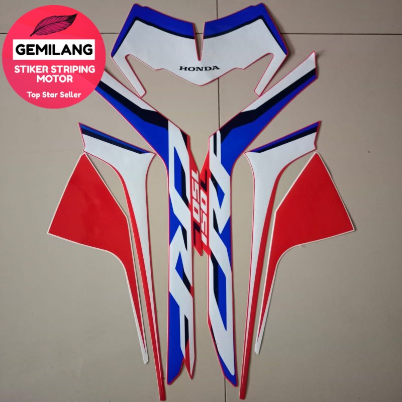 Original Asli Striping Decal Polet Sticker honda crf 150 r 2021 merah list body standar berkualitas 