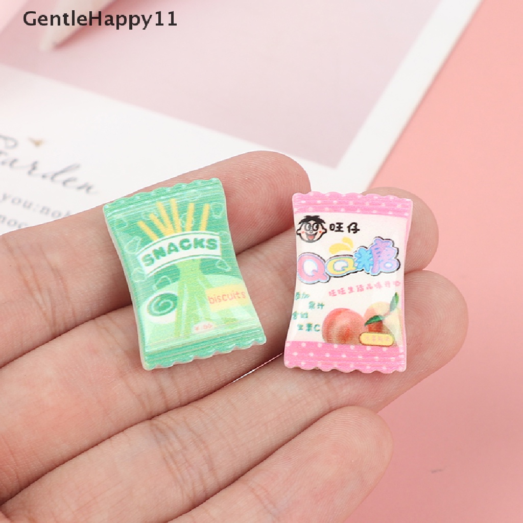 Gentlehappy 10Pcs / Set Mainan Miniatur Permen Skala 1: 12 Untuk Aksesoris Rumah Boneka