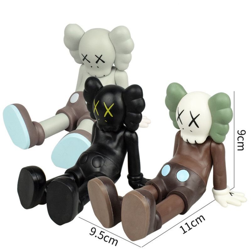 Black White Gray Sitting Pen Holder KAWS Companion 9cm Action Figures Toy Ornaments