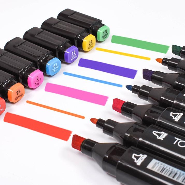 

➥❇❋ Touch Spidol Dual Side Fine Art Marker 24 / 30 / 40 / 48 / 60 / 80 / 168 / double headed marker set Multi Color Stock Banyak