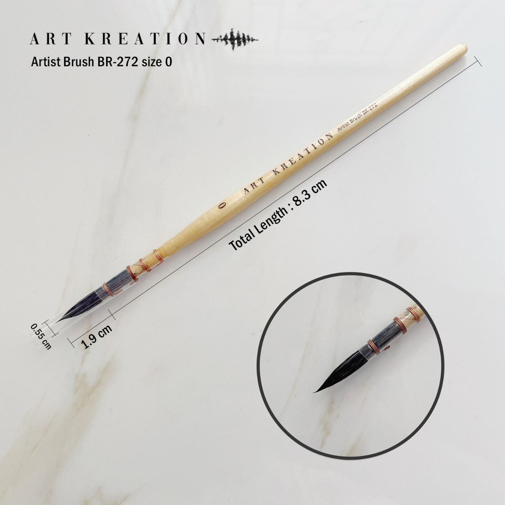 

NEW Art Kreation Synthetic Squirrel Brush Br-272 Watercolor RBU