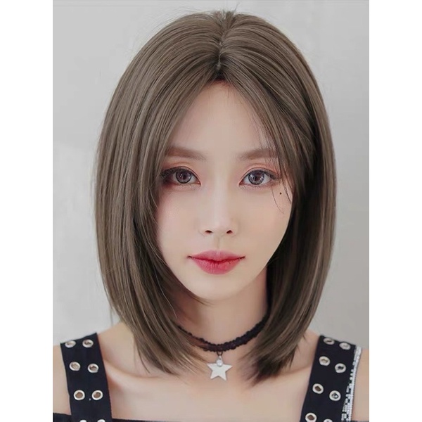 119 full wig korean straight tanpa poni short 39 cm