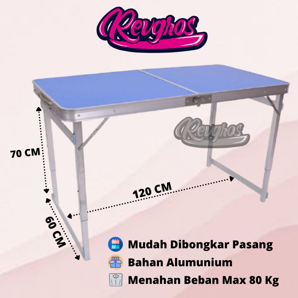 MEJA LIPAT PORTABLE / MEJA LIPAT SERBAGUNA UK. 120 X 60CM MODEL KOPER