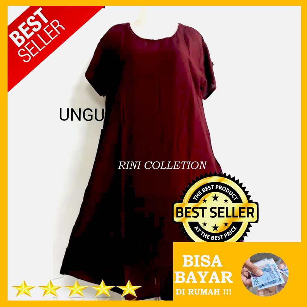 Daster bali polos uk xl ld 110 cm bebas pilih warna(bayar 