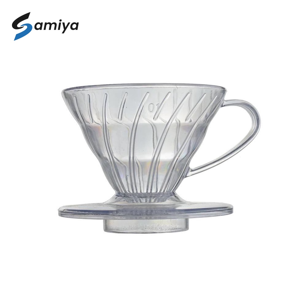 dripper kopi V60 gater 01 dan 02 / coffee drip plastic transparan / server tempat saringan kopi