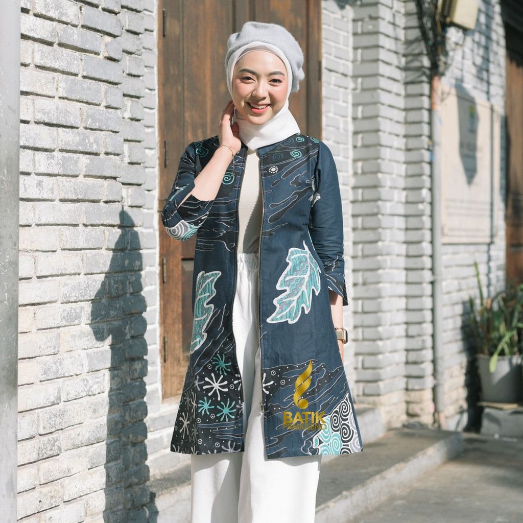 TUNIK DIAN NAVY  ATASAN BAJU BATIK WANITA LENGAN PANJANG KERJA KANTORAN MODERN KEKINIAN PREMIUM JUMBO TUNIK PNS TUNIK GURU TUNIK KARYAWAN ATASAN GURU ATASAN KARYAWAN ATASAN PNS OOTD KONDANGAN BATIK ATASAN SULTAN