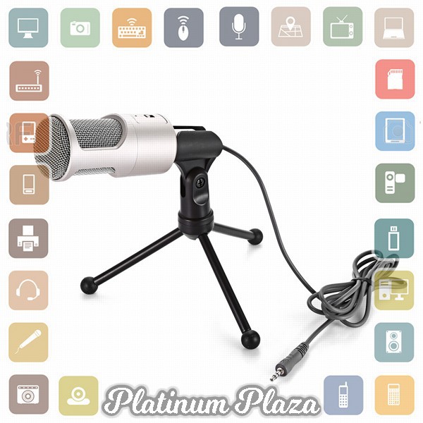 Yanmai Omnidirectional Condenser Microphone with Stand - SF-960B - Golden`SYDABU-