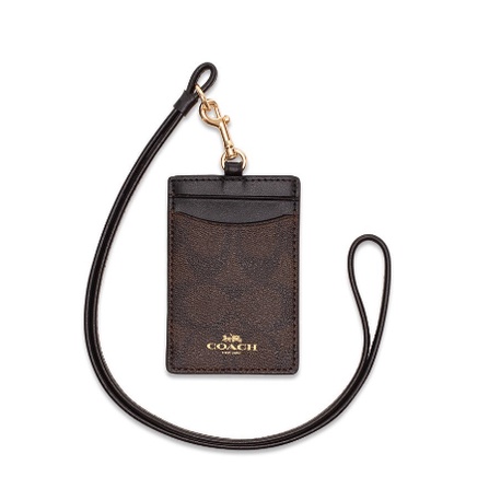 

Coach ID Holder Card Lanyard Original - Coffee Dark brown mahogany dw