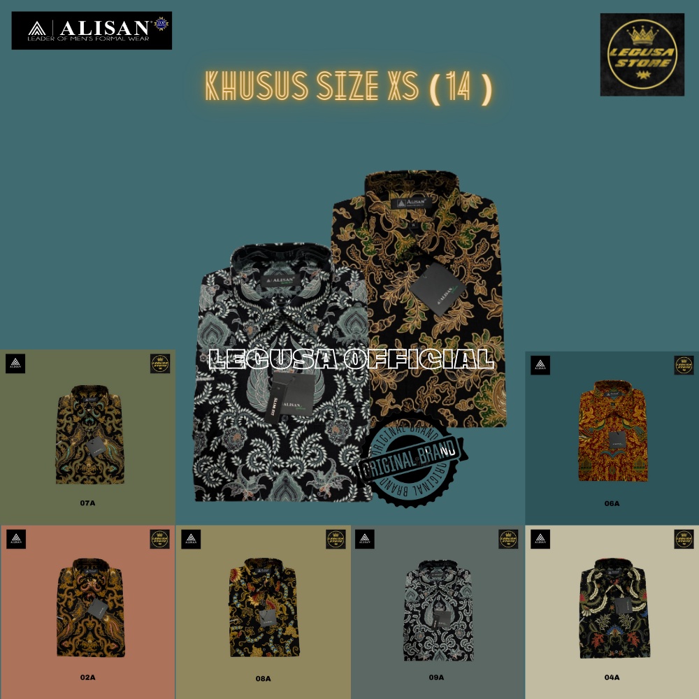 Kemeja Batik Alisan Slimfit Lengan PENDEK ( KHUSUS SIZE XS )