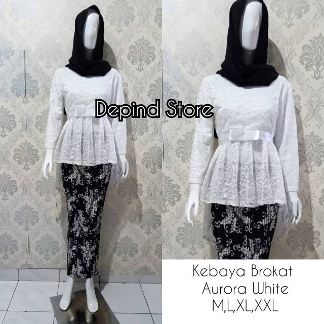 KEBAYA MODERN Setelan Kebaya AURORA Rok Plisket / Varian Warna /Moca/Dusty/White/Turkish/Merah Cabe