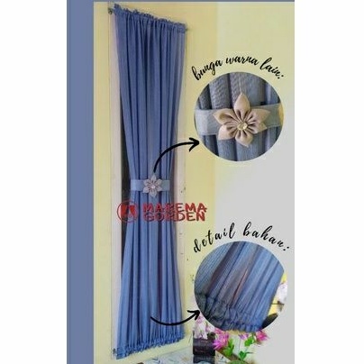 Gorden ikat minimalis gorden kupu-kupu gorden ikat temgah warna abu