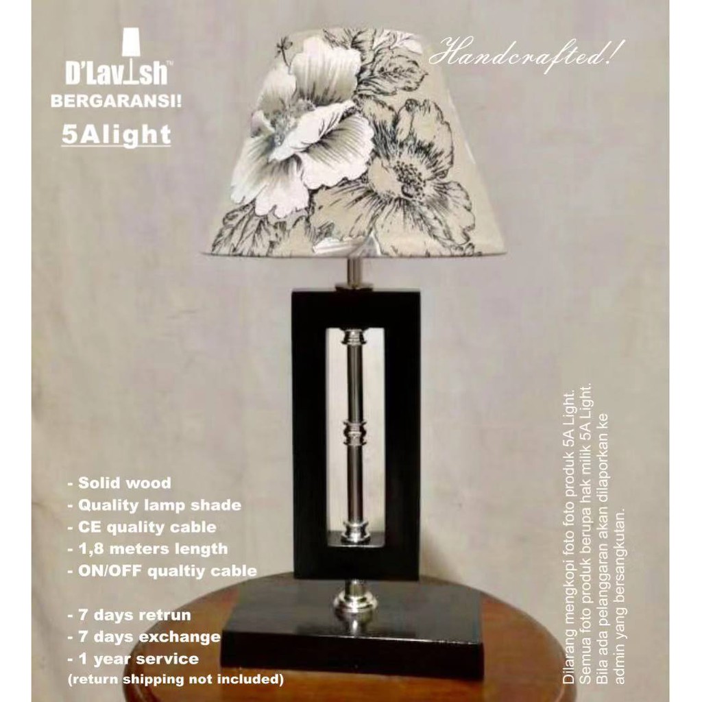 Palace WOOD KV - Lampu Meja Hias Minimalis/Tidur/Nakas