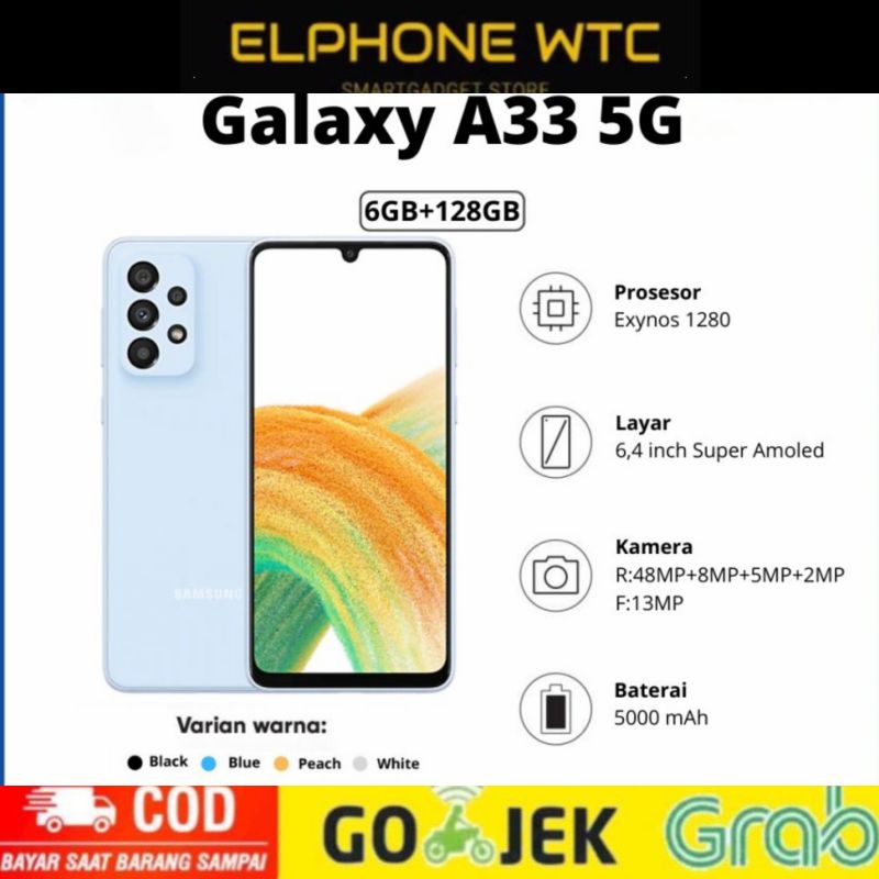 SAMSUNG GALAXY A33 5G 6/128 8/128 A73 5G 8/256 Resmi