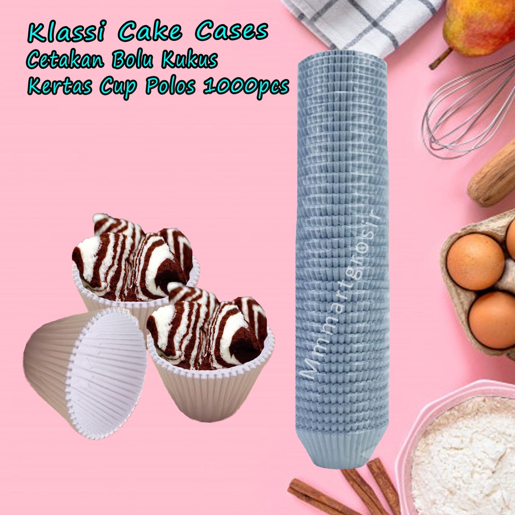 Klassi Cake Cases / Cetakan Bolu Kukus / Kertas Cup Polos / 1000pcs