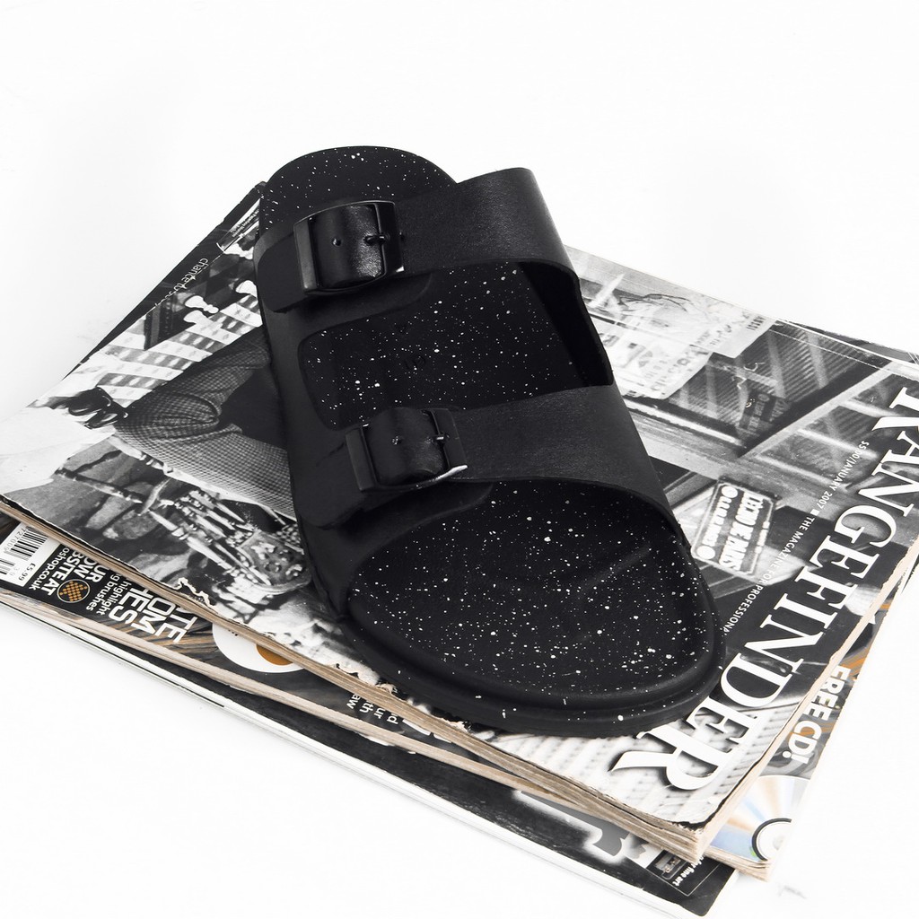 YUNO OREO BLACK |ManNeedMe x Monday| Sandal Casual Pria Outdoor KULIT ASLI ORI