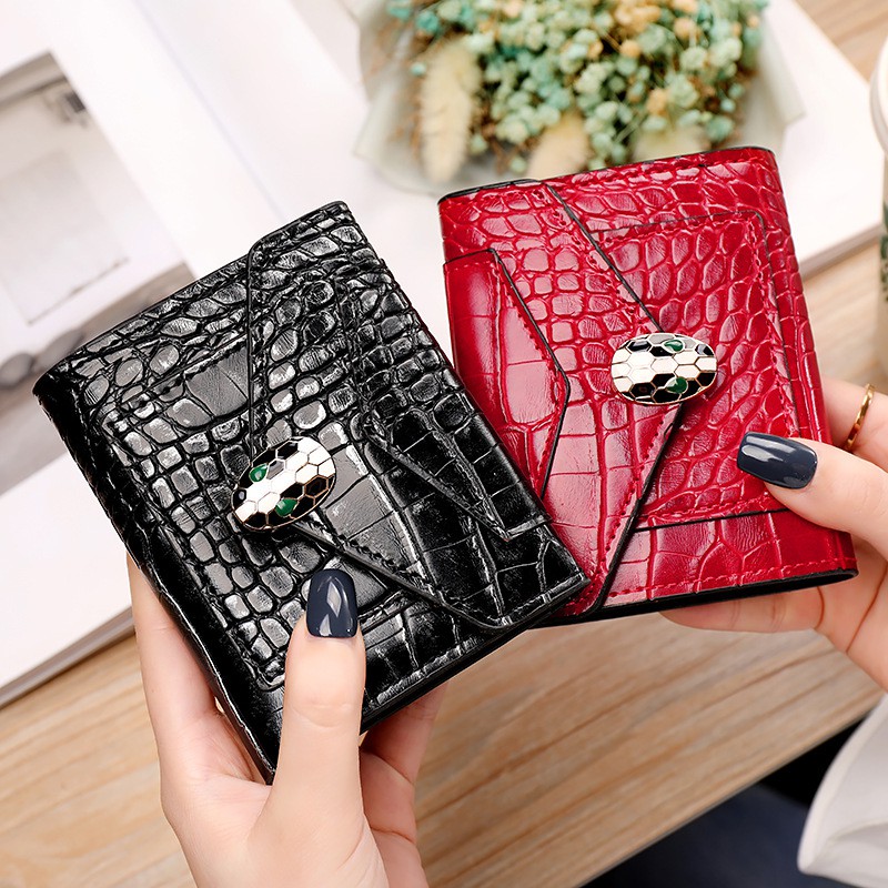 DOMPET LIPAT KECIL WANITA MINI KULIT CROCO IMPORT MURAH PENDEK HAVANA SLOT KARTU KOREA PREMIUM BATAM