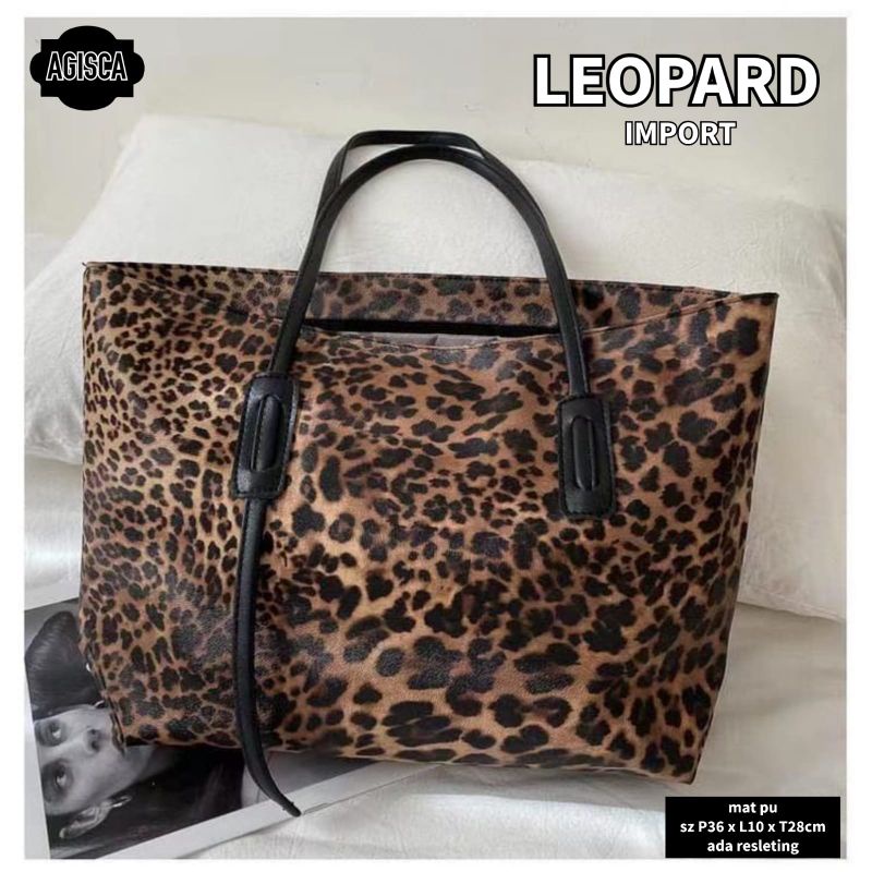 TAS LEOPARD IMPORT ORI TAS TOTE BAG WANITA MOTIF LEOPARD MACAN