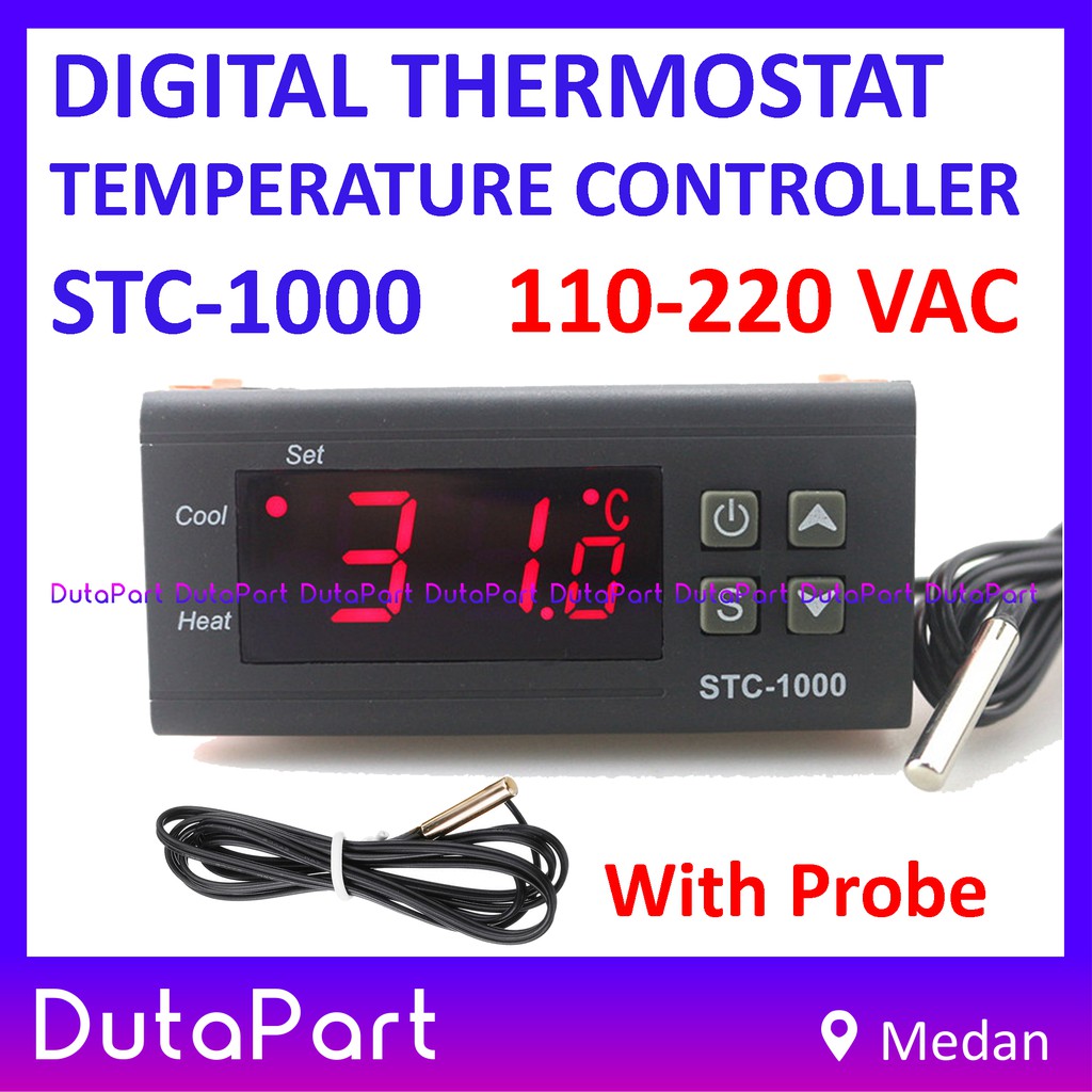 Digital Thermostat Temperature Controller STC-1000 Versi 110 - 220 VAC