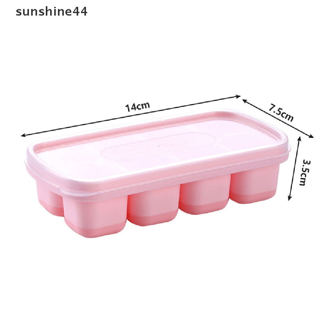 Sunshine Cetakan Es Batu / Buah 8 Sekat Bahan Silikon Dengan Cover Transparan Untuk Musim Panas