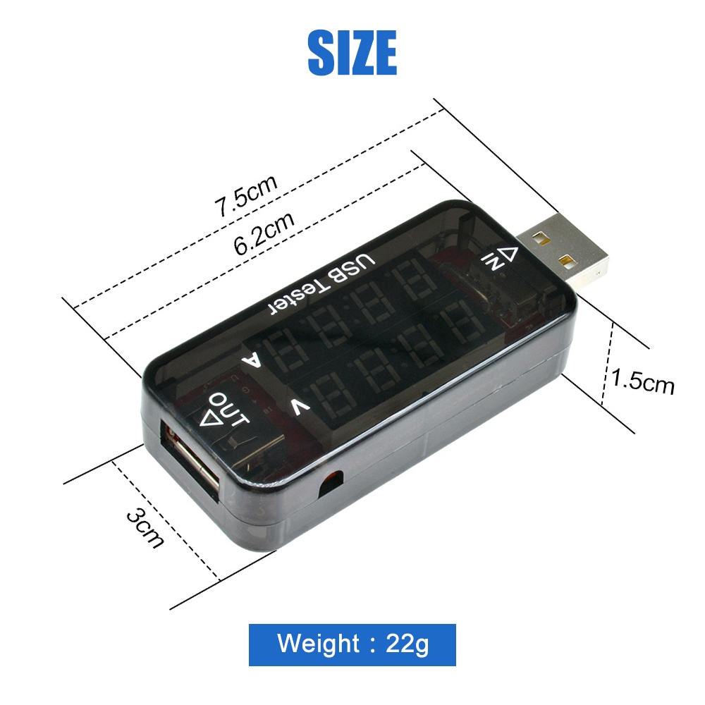 Charger Usb 3/4 Bit Tampilan Ganda Pengukur Tegangan Arus Pengisian