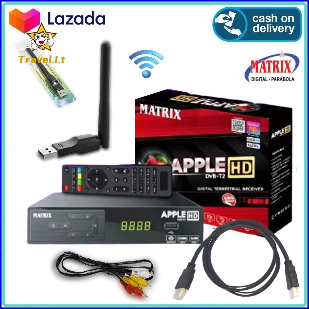 Kamera & DronePAKET LENGKAP Set Top Box DVB T2 Matrix Apple + Dongle USB + Kabel HDMI & RCA - Siaran