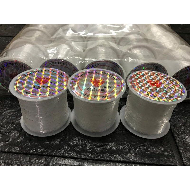 TALI BENANG KARET BENING UKURAN 0.6/CRISTAL RING STRING KALUNG GELANG