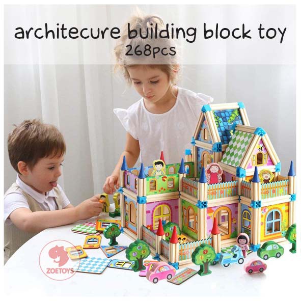 Zoetoys Architecture Building Block Toy 128 268 | Wooden Toys Building Blocks Pretend Toys Doll House Kit | Mainan Arsitektur Bangun Rumah Balok Edukasi Anak | Cari Kado Natal