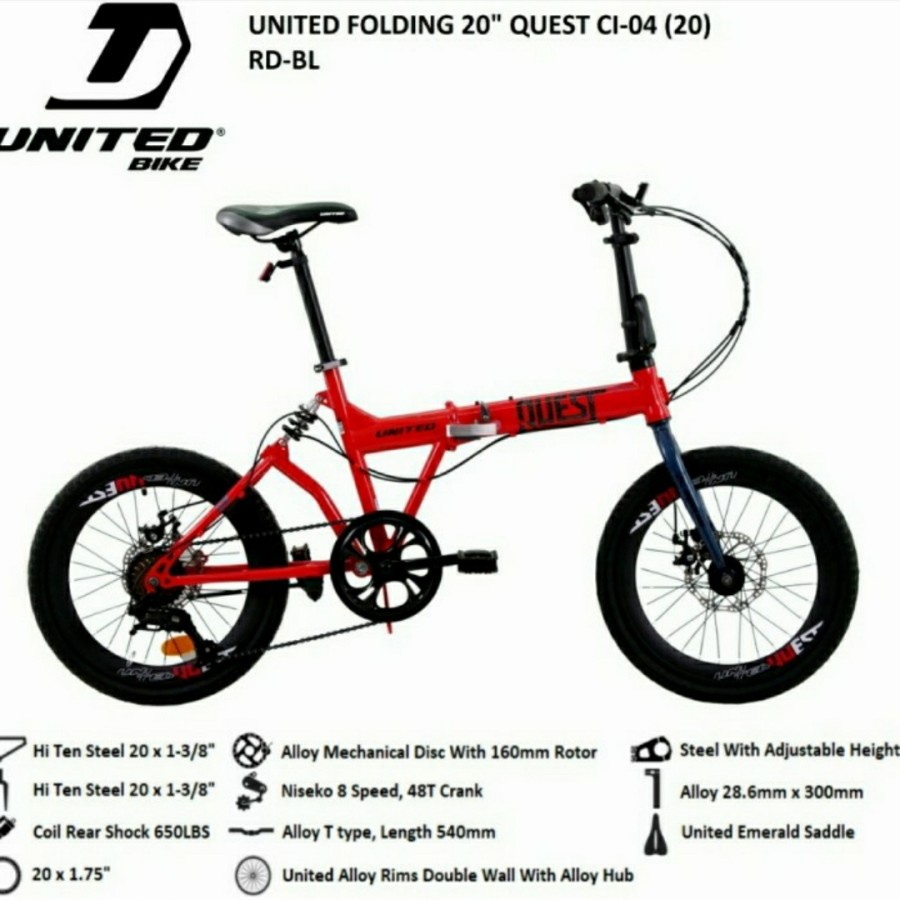Sepeda Lipat 20 inch United Quest