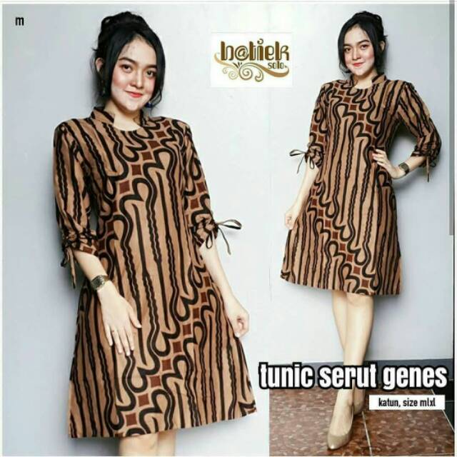 ADA JUMBO TUNIK SERUT GENES BATIK PARANG CASUAL DRESS SARIMBIT MODERN SERAGAM KERJA KANTORAN KONDANGAN MOTIF KLASIK KEKINIAN