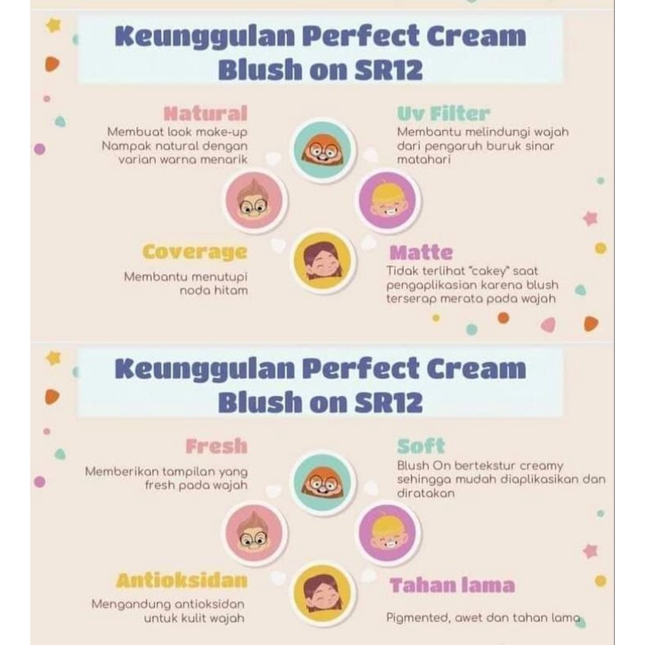 Perfect Cream Blush On SR12 Look Makeup Matte Perona Wajah Alami Tampak Fresh dan Natural Anti UV