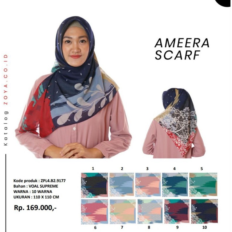 Zoya Hijab Kerudung Segiempat Ameera Scarf