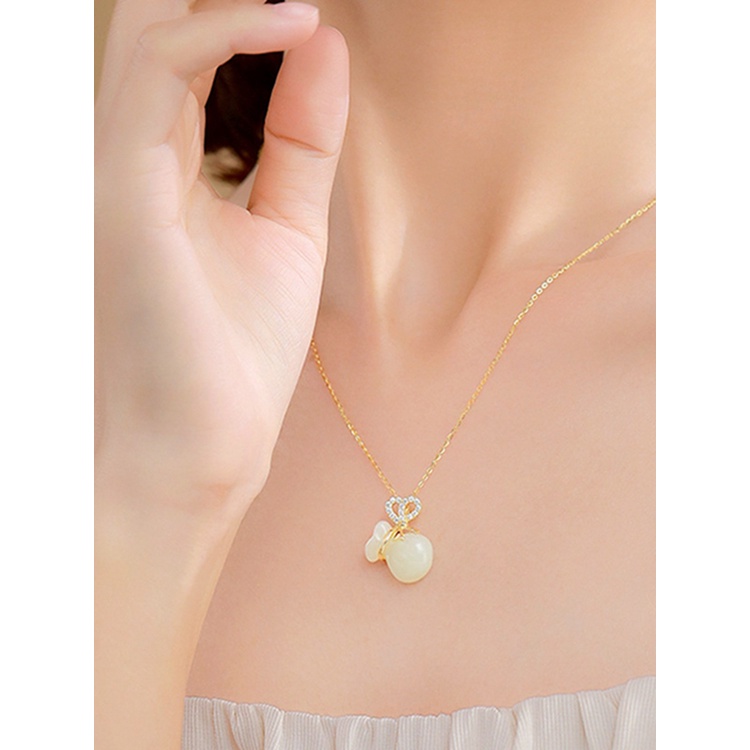 Fancyqube Fancycube Kalung Dengan Liontin Bentuk Hati Dan Ikatan Simpul
