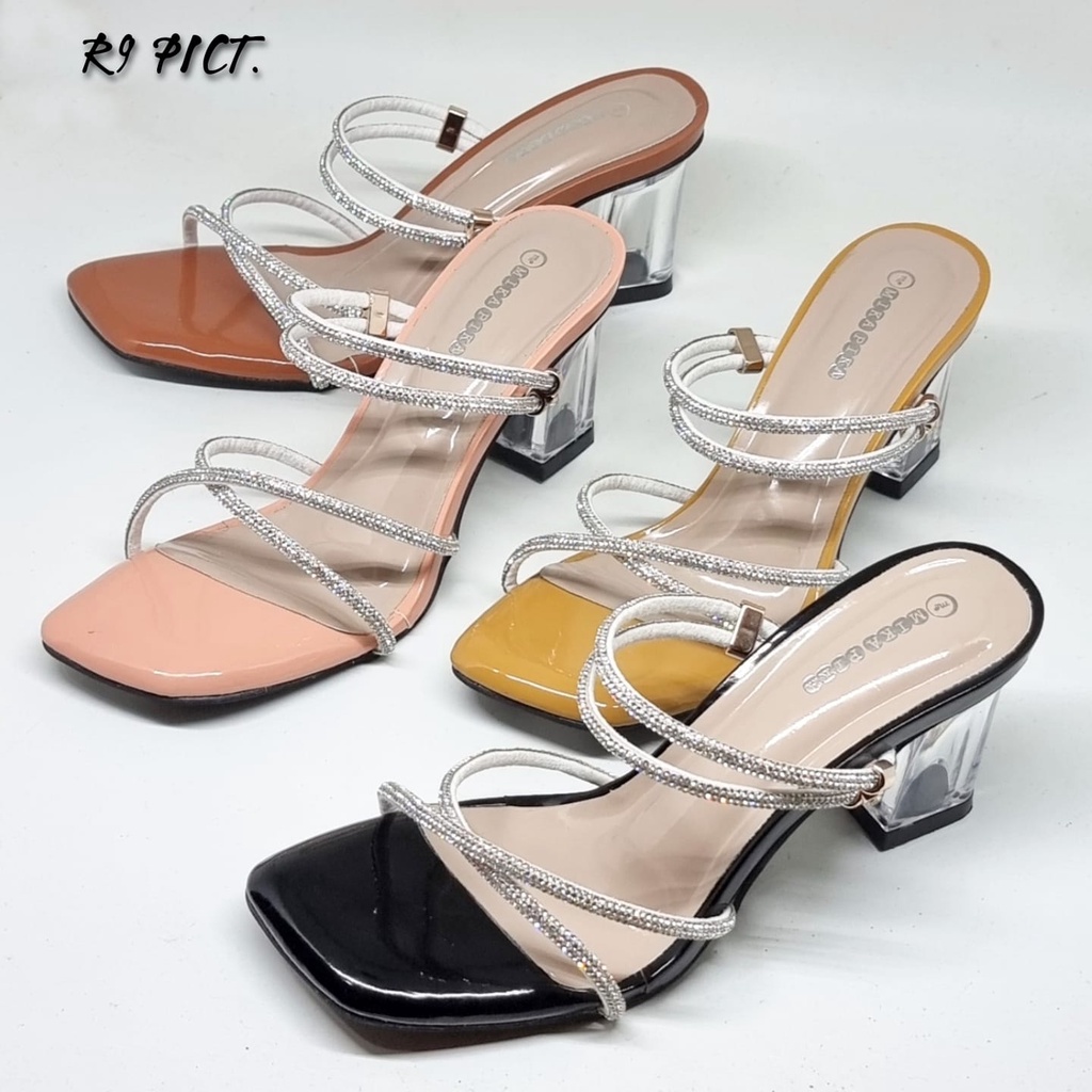 R9 Sepatu Wanita Hak Kaca Kirana Heels Strappy