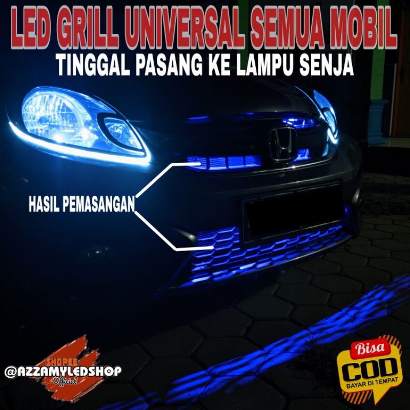 Sepasang lampu mobil led grill universal untuk grill depan semua mobil super terang